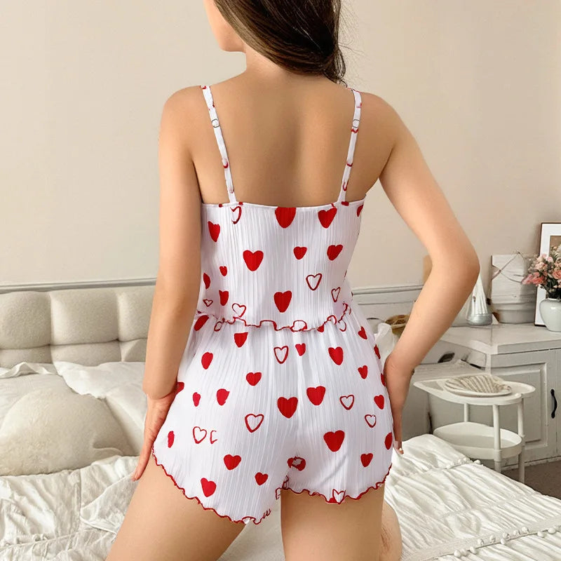Women Short Sleeves Pajamas Set