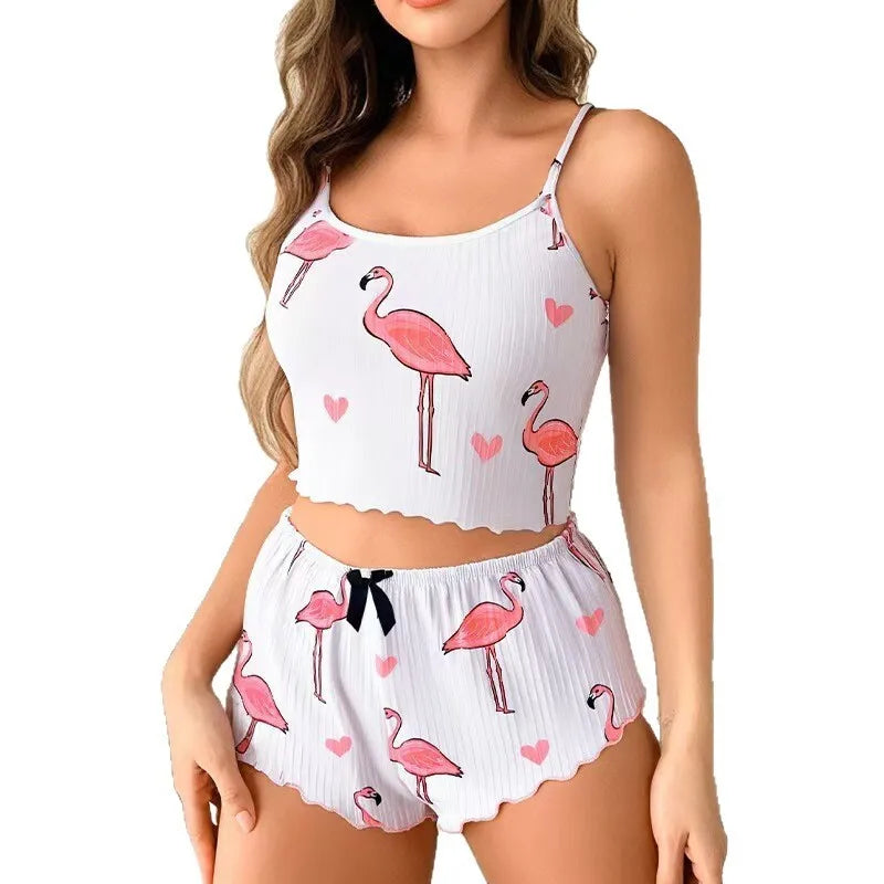 Women Short Sleeves Pajamas Set