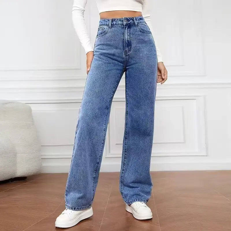Women Wide-Leg High-Waist Jeans