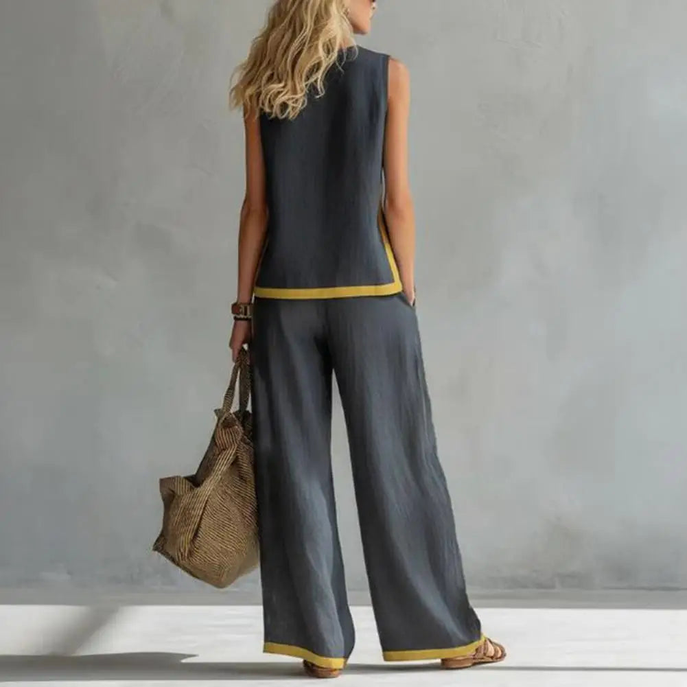 Elegant Women's Vest Trouser Set