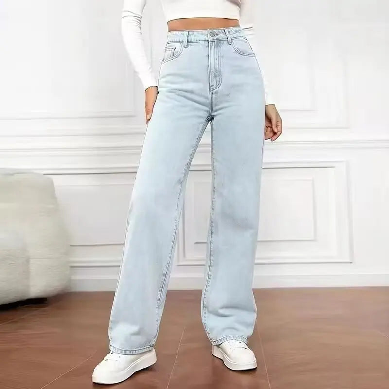 Women Wide-Leg High-Waist Jeans
