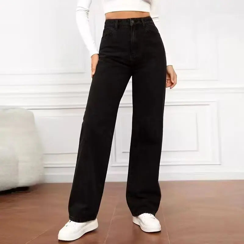 Women Wide-Leg High-Waist Jeans