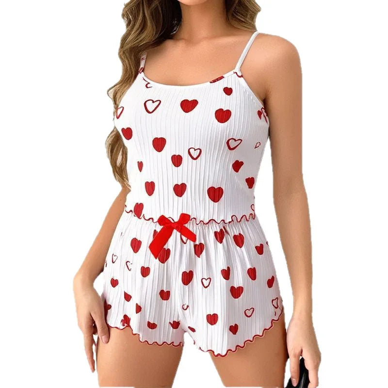 Women Short Sleeves Pajamas Set