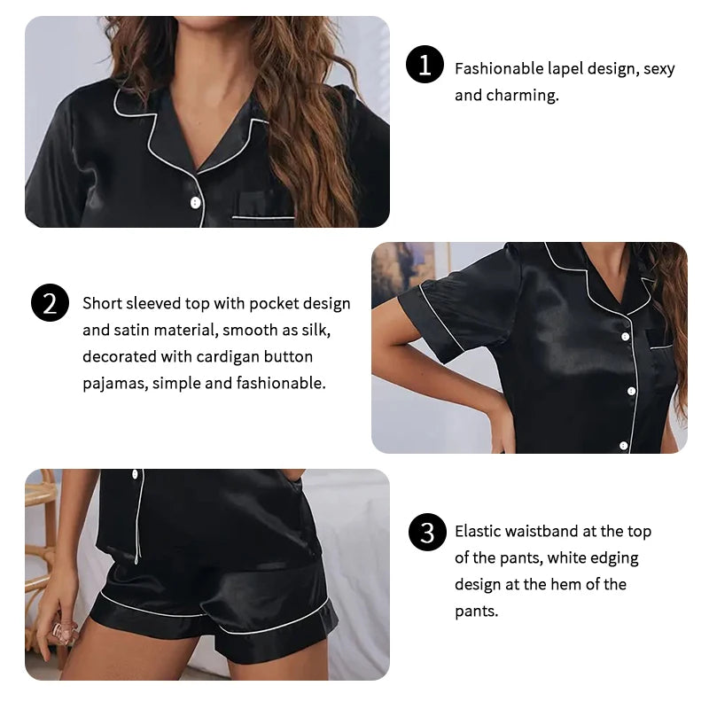 Women's Satin Pajamas Set