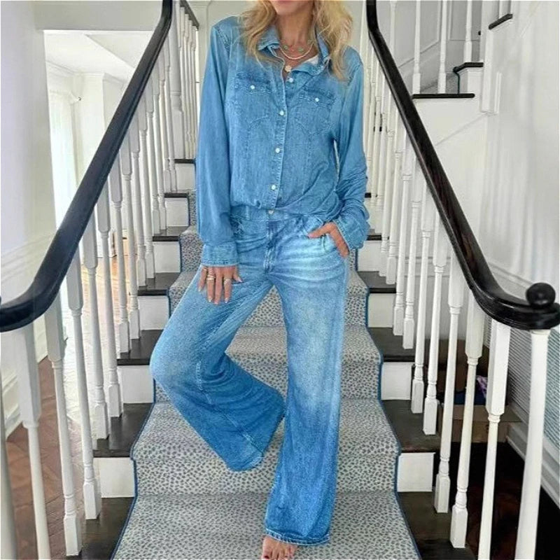 Women Two Piece Denim Set